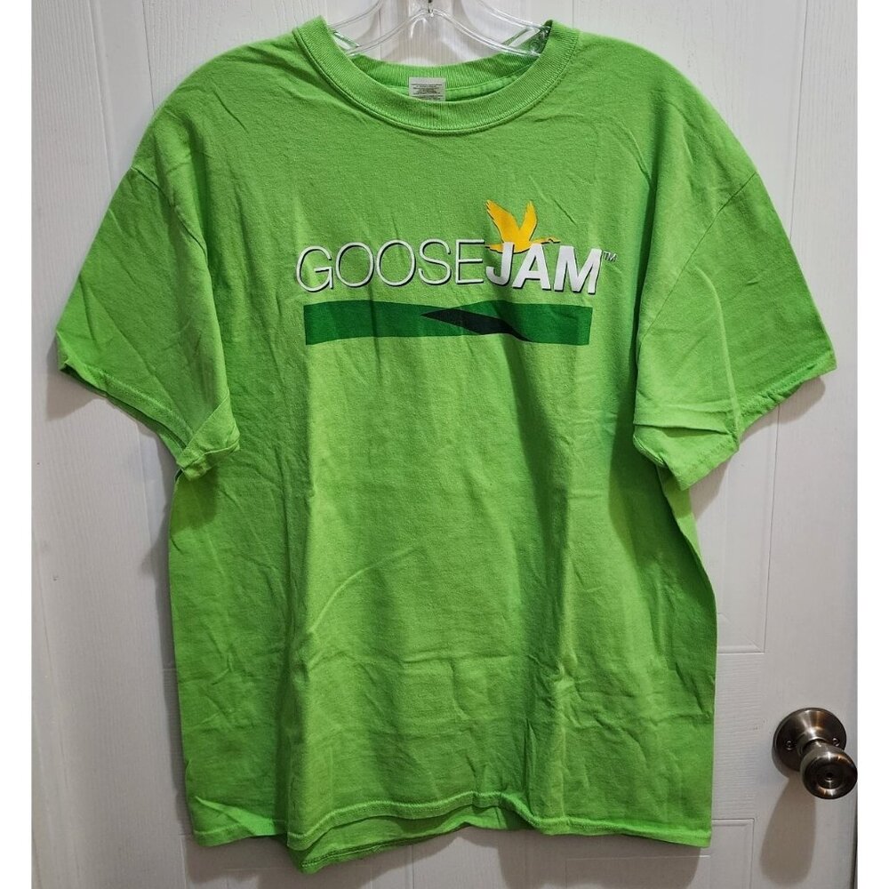 Wawa Goose Jam Mens Short Sleeve T-Shirt Graphic Lime Green 100% Cotton Size L